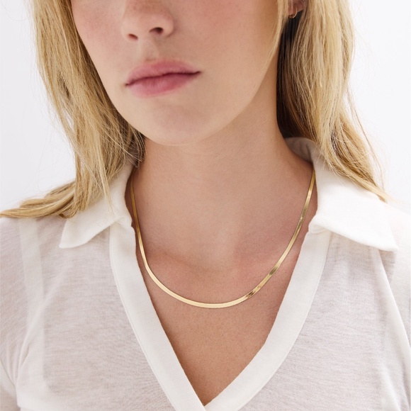 Ring Concierge Jewelry - Ring Concierge 14k Solid Yellow Gold Herringbone Chain Necklace